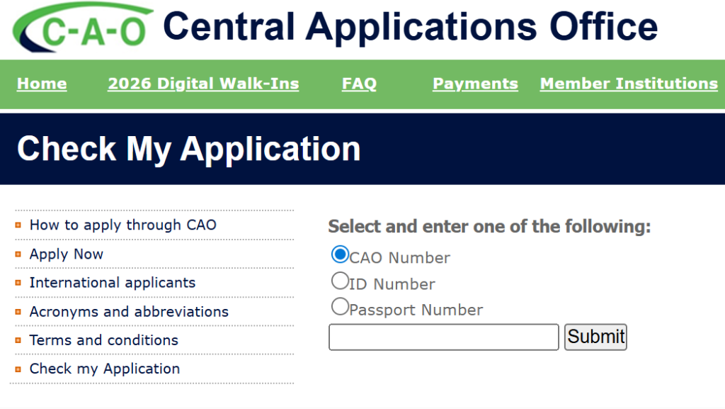 How To Check Your CAO Application Status