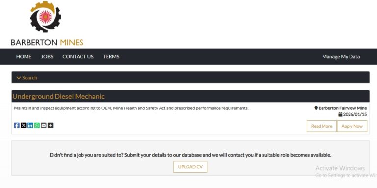 Barberton Mines Engineering Learnership Programme